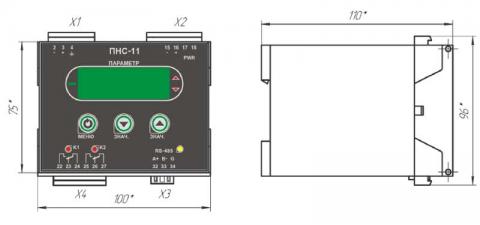 Схема габаритов преобразователя ПНС-11