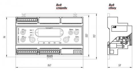 Схема габаритов блоков управления БРУ-110Н