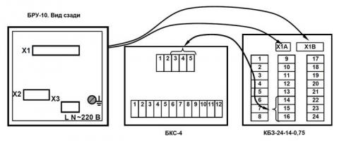 Схема подключения блока управления БРУ-10