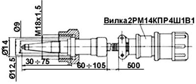 Рис.1. Габаритные размеры  датчика измерения температуры ТТ-142