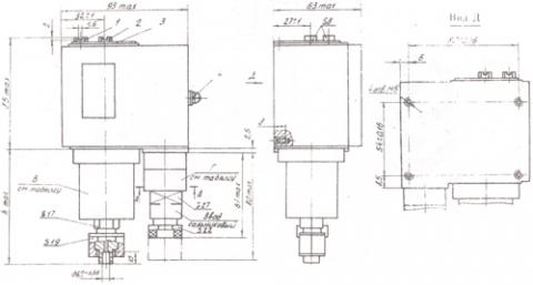 Рис.1. Габаритный чертеж датчика ДЕМ 202