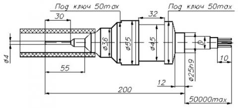 Рис.1. Чертеж ТСП-8050 термопреобразователя сопротивления