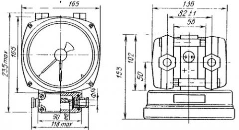 Рисунок.1. Габаритный чертеж ДСП-4Cr-M1 дифманометра