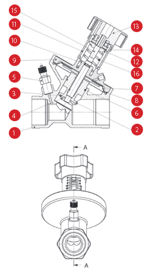 Составные части регулятора арт. 223 ZETKAMA